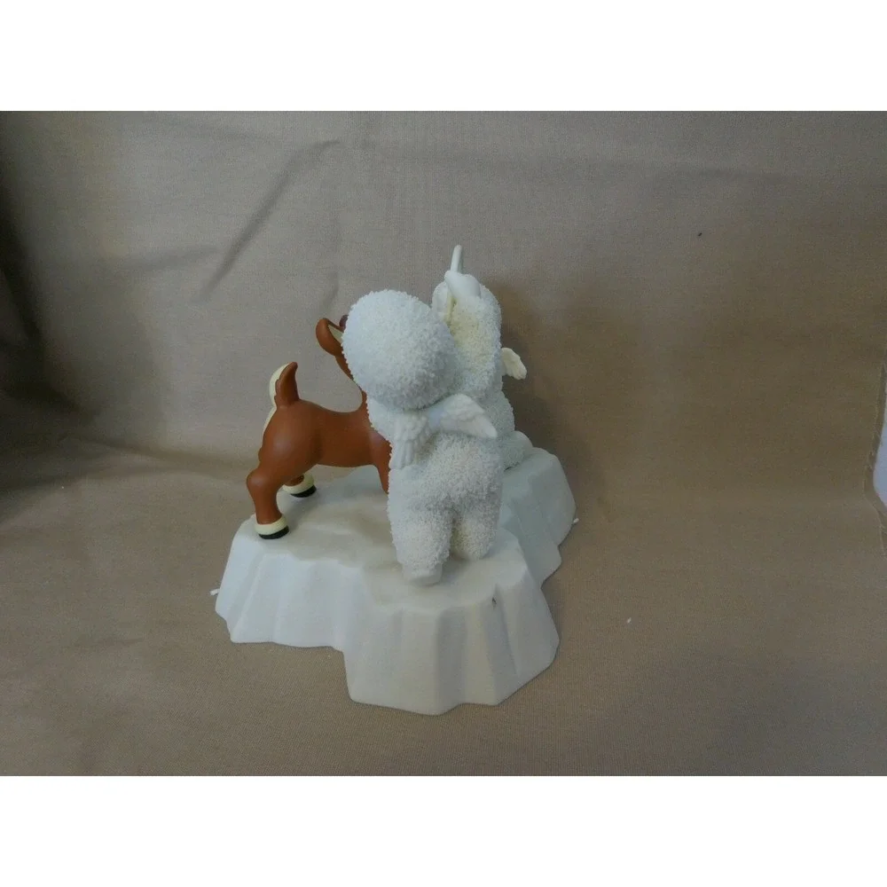 Snowbabies Dept 56 Guest Collection Rudolph‎ Gets Ready Red Nose Blinks + Box